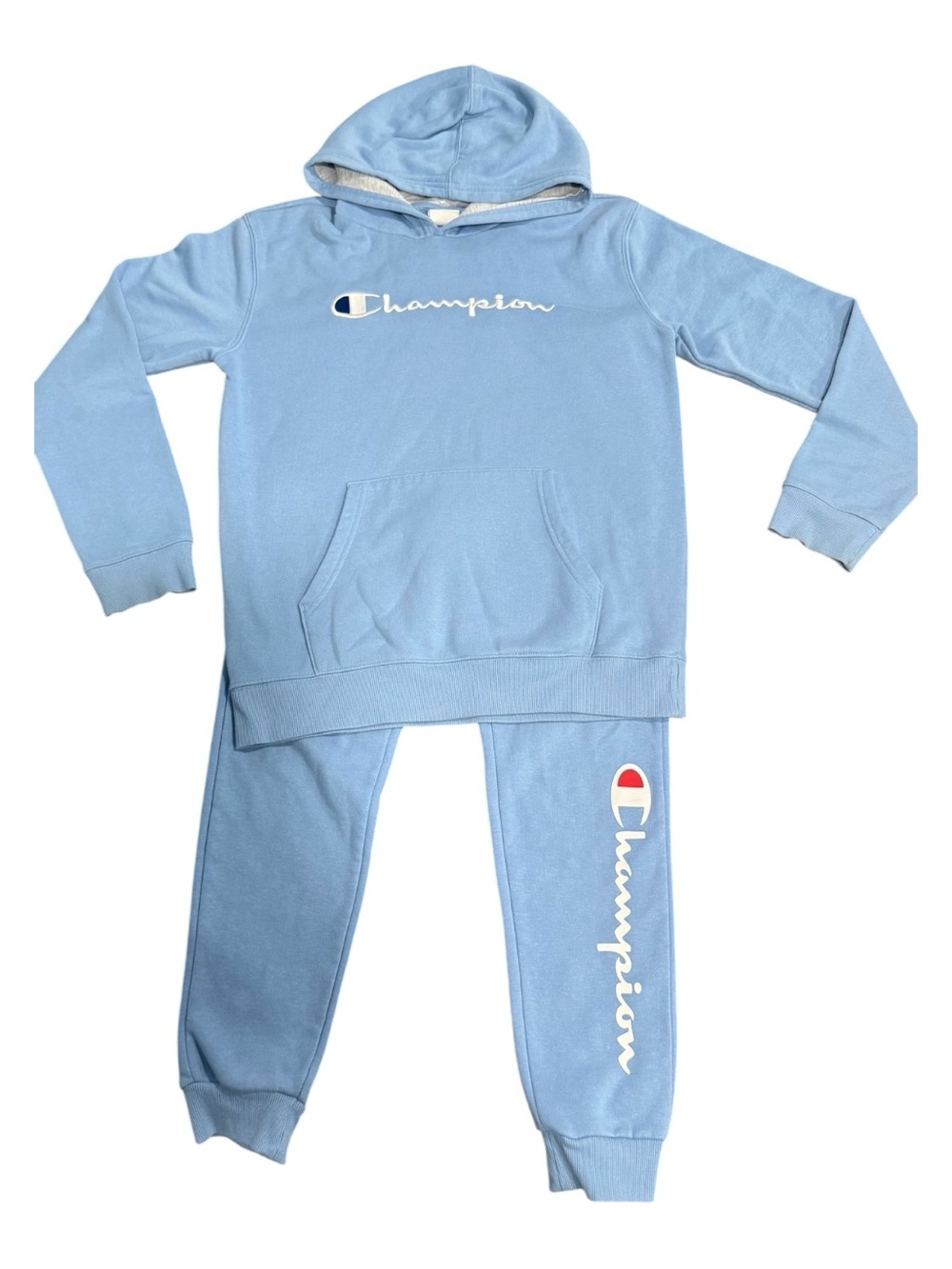 Champion Light Blue Hoodie & Jogger Set - Kids